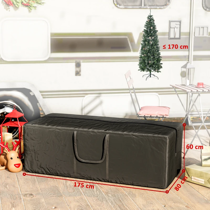 Outsunny Sacca per Albero di Natale da 840L Impermeabile e UV30+, Tessuto Oxford 600D con Doppia Cerniera e Manici, Nero