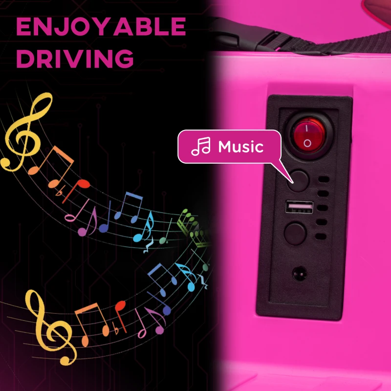 AIYAPLAY Angry Bird Licensed Waltzer Car, 12V Kids Bumper Car w/ Joysticks, Remote, Music LED Lights, Pink