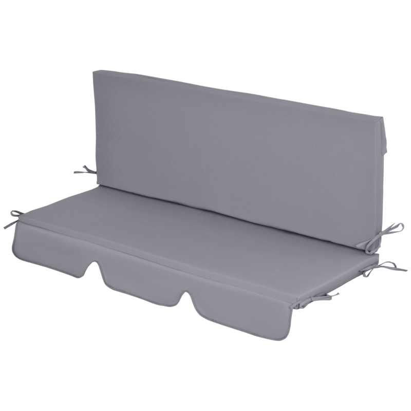 Outsunny Cojín para Balancín de 2 Piezas Cojín de Asiento y Respaldo para Jardín Terraza Exterior130x45x5 cm Gris