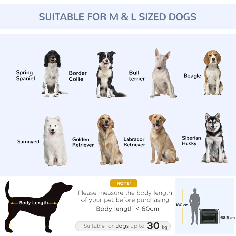 PawHut 90cm Pet Carrier Bag, with Cushion for Medium, Large Dogs - Grey