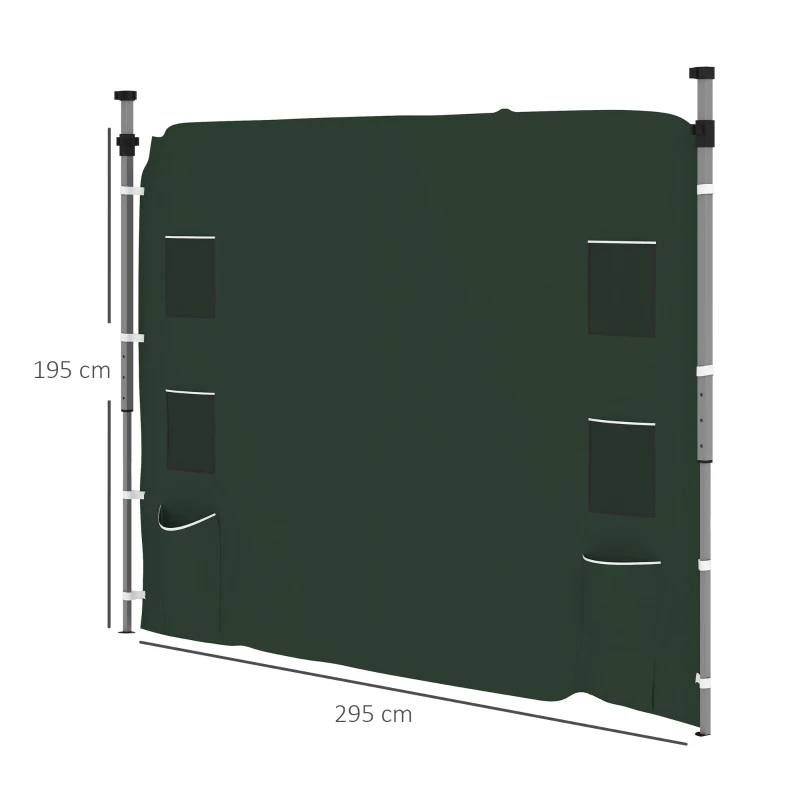Outsunny 195 x 295cm Replacement Gazebo Sidewall - Green