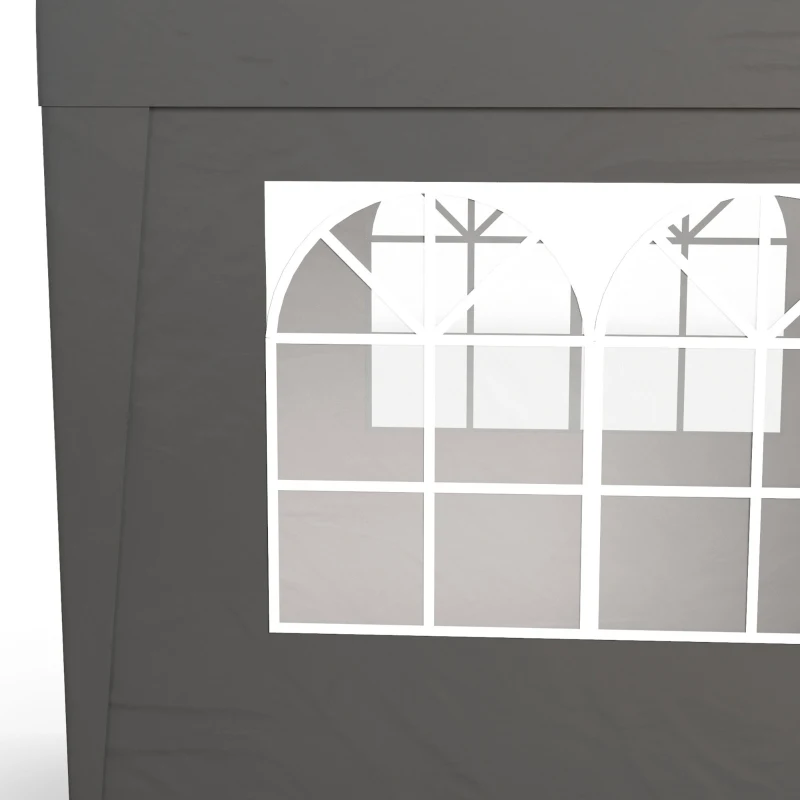 Outsunny Tonnelle barnum de jardin pop-up pliant réglable en hauteur protection UV 30+ 3 parois latérales gris