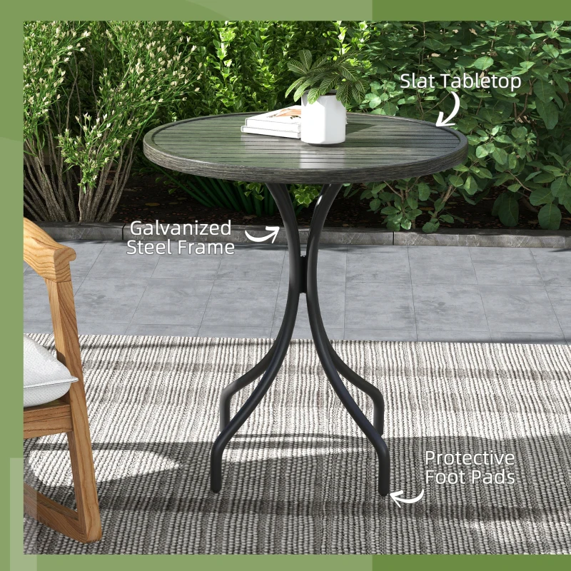 Outsunny Φ66cm Galvanised Steel Garden Table - Grey