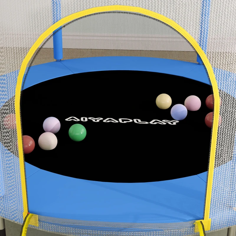 AIYAPLAY Kindertrampolin, Sicherheitsnetz, rutschfeste Beine, Reißverschlusseingang, Bunt