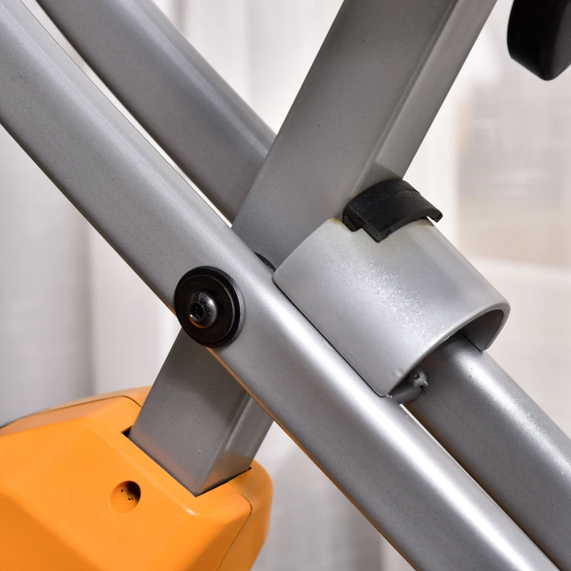 HOMCOM Bicicleta Estática Plegable con 8 Niveles de Resistencia Magnética Ajustable Bicicleta de Ejercicio Fitness con Pantalla LCD Pulsómetro y Sillín Regulable 86x47x112 cm Naranja