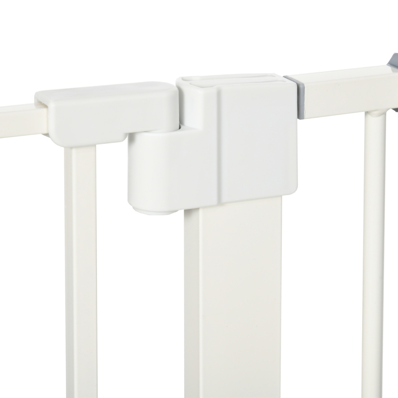 PawHut Lot de 2 barrières de sécurité pour chien animaux sans perçage avec fermeture automatique largeur 76-103 cm blanc
