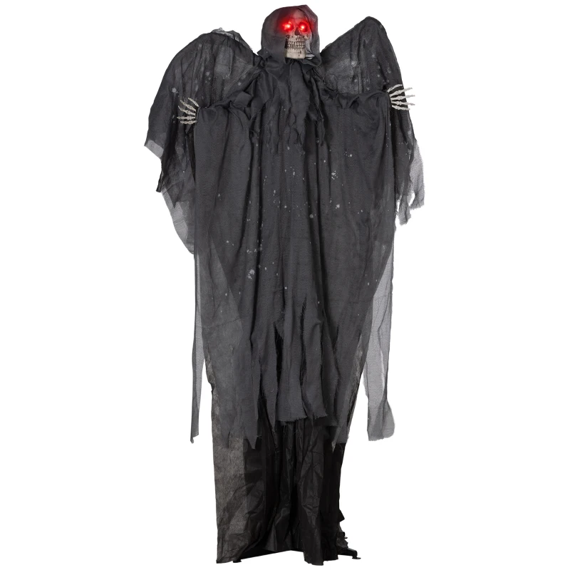 HOMCOM 6.3" Grim Reaper Halloween Animatronic, with Glowing Eyes