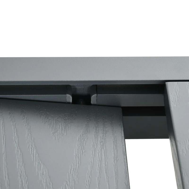 Outsunny Salon de jardin ensemble table et chaises 5 pièces avec 1 table à manger extensible 4 chaises dossier haut gris foncé