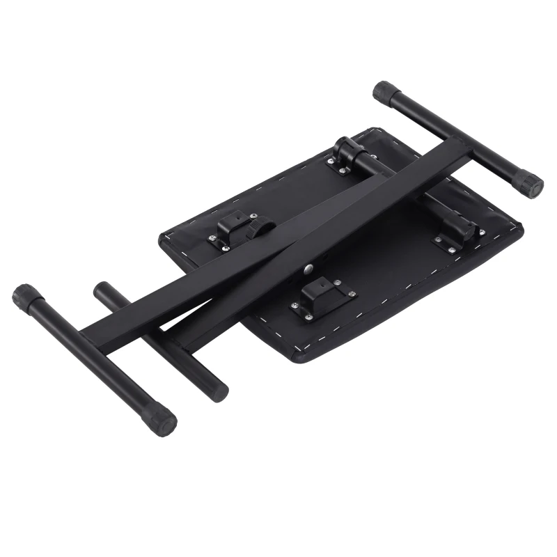HOMCOM Panca per Pianoforte Imbottita Altezza Regolabile Pieghevole Antiscivolo, Nero, 39x29x47cm