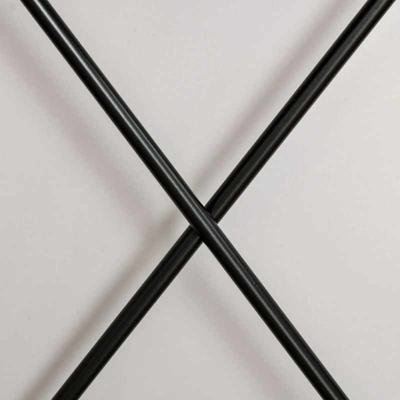 HOMCOM Bureau Informatique Design Industriel 2 étagères châssis piètement croisé métal Noir MDF Aspect Bois Brun