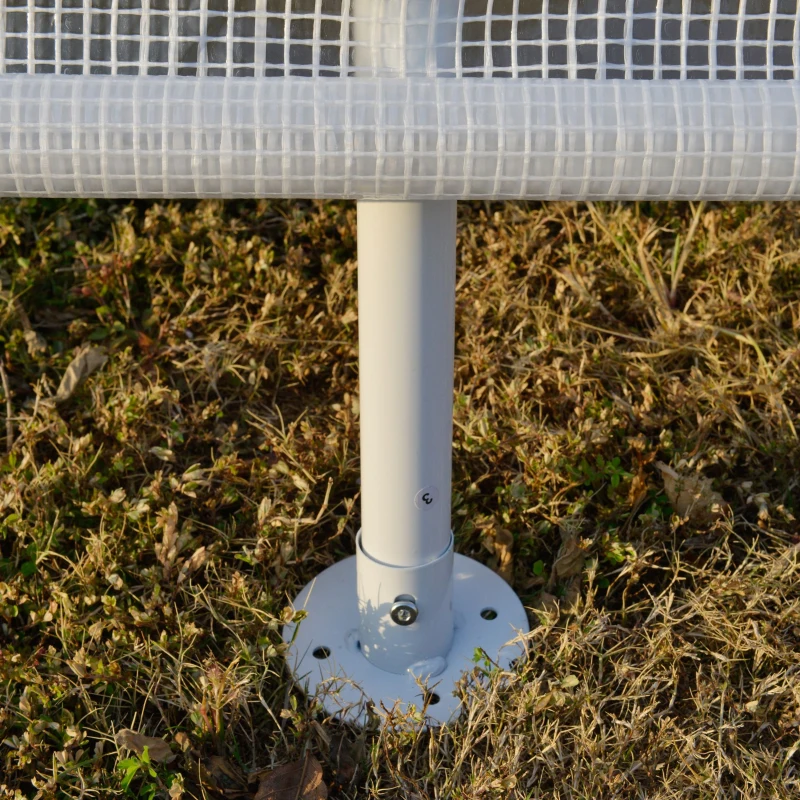 Outsunny Serra per Orto a Tunnel 6x3x2.4m Copertura in PE e Acciaio, Porta Avvolgibile e 8 Finestre