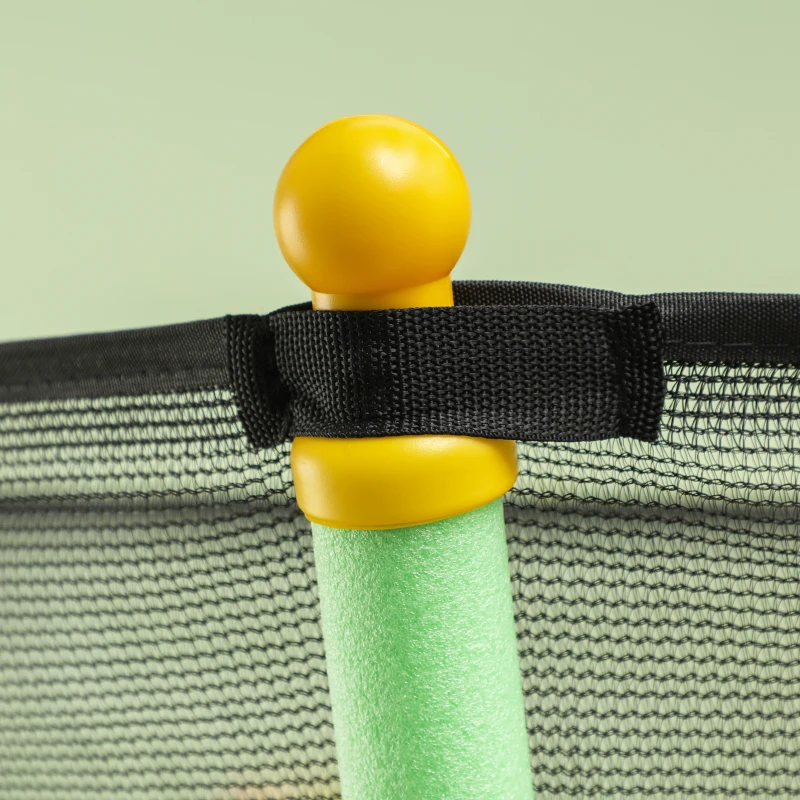 HOMCOM Trampolino Elastico per Bambini 3-10 Anni con Ingresso a Cerniera e Pali Imbottiti, Ø163.5x190 cm, Verde
