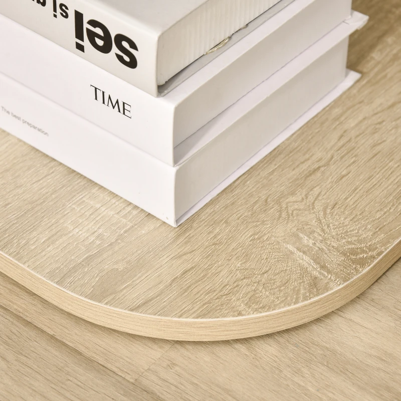 HOMCOM Table d'Appoint Guéridon Design Contemporain Bout de Canapé étagère Verre trempé Bois naturel