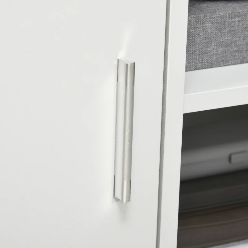 HOMCOM Mobiletto Porta Stampante con Ripiani Aperti e Armadietto in Legno, 60x50x65.5cm, Bianco