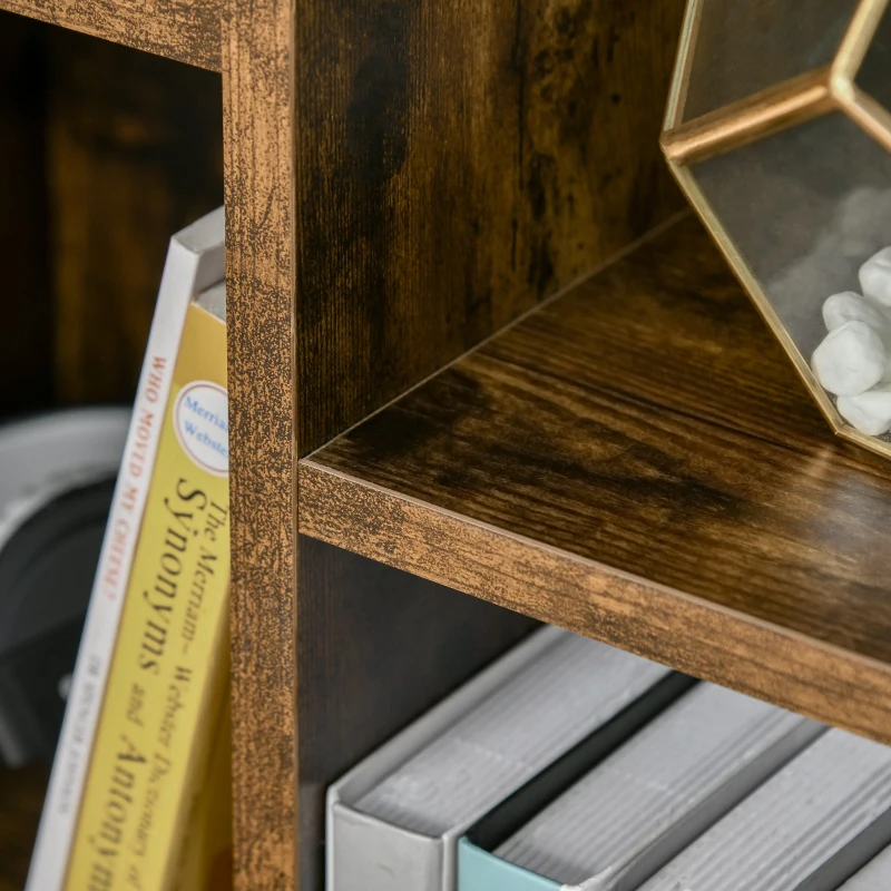 HOMCOM Estantería Librería de Madera Armario de Libros con 7 Compartimentos para Plantas Archivos 50x24x106 cm Marrón Rústico