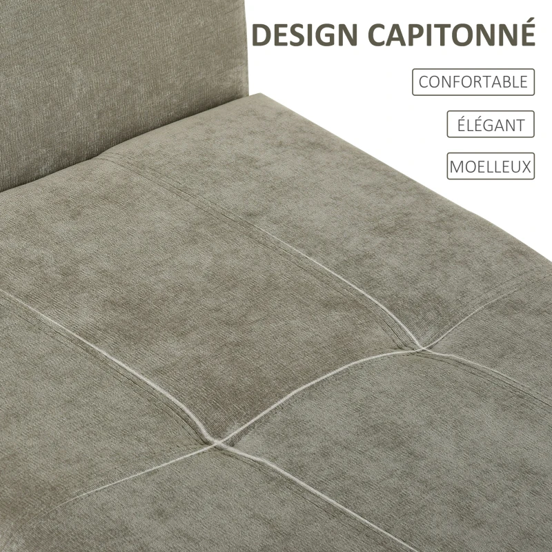 HOMCOM Banc Banquette Design Contemporain Accoudoirs Courbés Fonction de Rangement 2 en 1 136,5 x 45lx 62 cm Gris