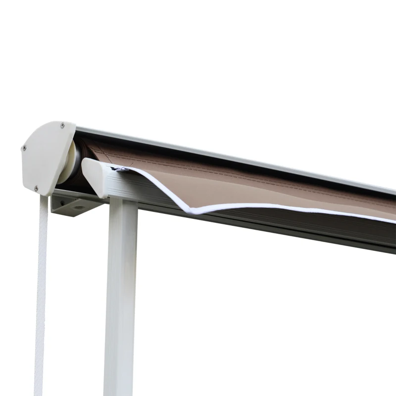 Outsunny Tenda da Sole a Caduta con Rullo Avvolgibile e Angolazione Regolabile 0-120°, 180×70cm, Marrone