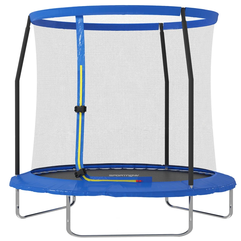 SPORTNOW 8ft Trampoline with Safety Enclosure Net, Steel Frame Outdoor Trampoline, with Edge, Safety Cover