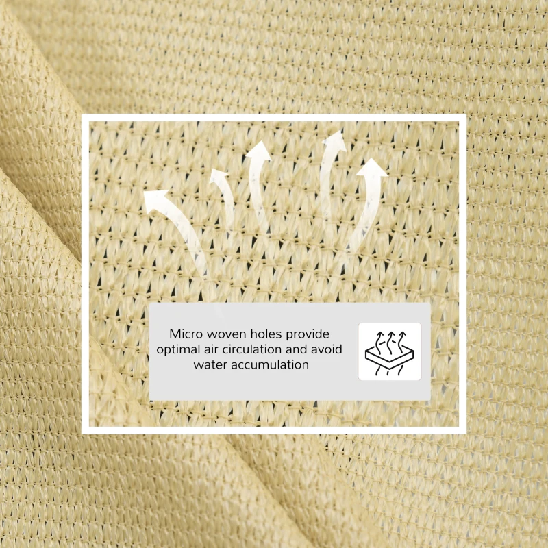 Outsunny Sun Shade Sail UV Resistant Outdoor Lawn Patio Shelter Garden Canopy Patip Shade Awning  (Triangle (3 Metre), Sand)