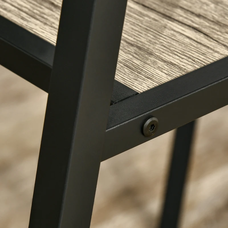 HOMCOM Tavolo da Bar Industriale da 10 Bottiglie in Truciolato e Acciaio, 120x60x91 cm, Nero e Color Legno