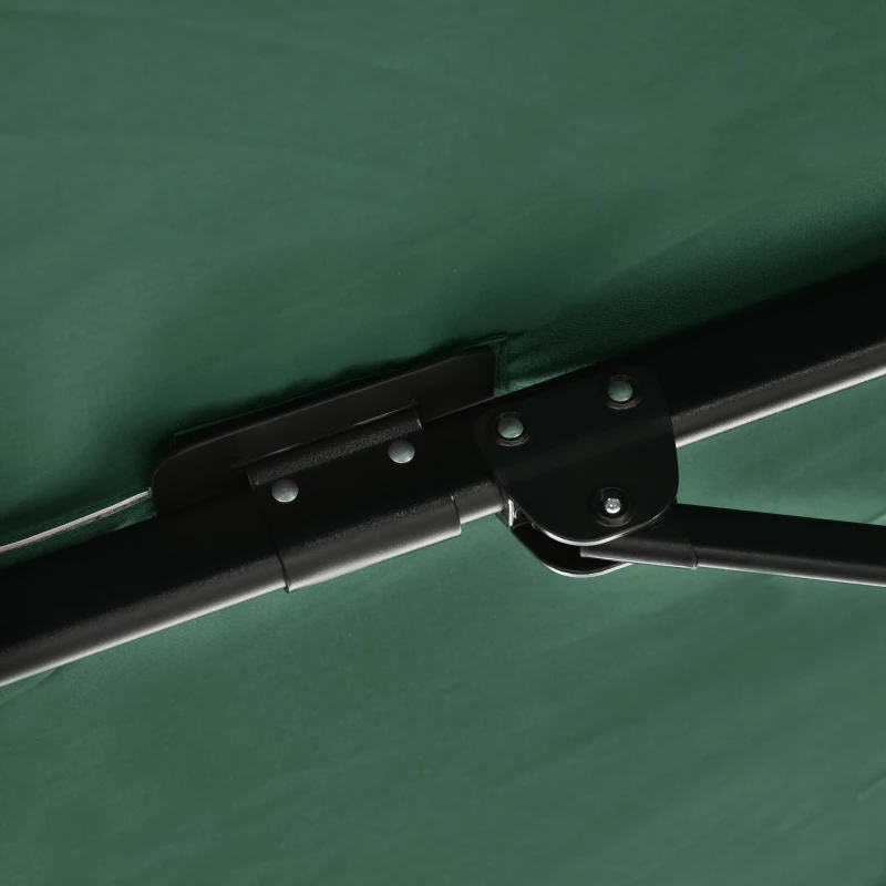 Outsunny Ombrellone da Giardino a Manovella 2.5x2.5  m con Rotazione 360° e Parasole Regolabile, Verde