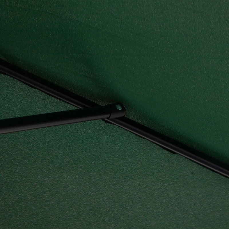 Outsunny Balcony Half Parasol Semi Round Umbrella Patio Crank Handle (2.3 m, Green)- NO BASE INCLUDED