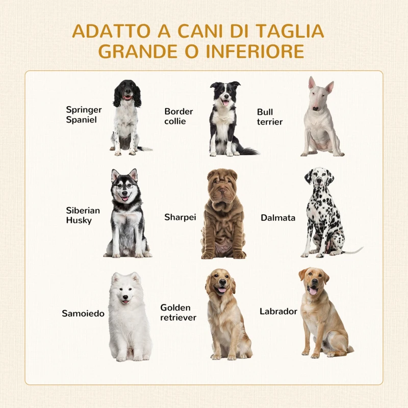 PawHut Casetta per Cani Taglia Grande con 2 Porte Bloccabili e Cuscino Lavabile, 94x60x71.5 cm, Bianco