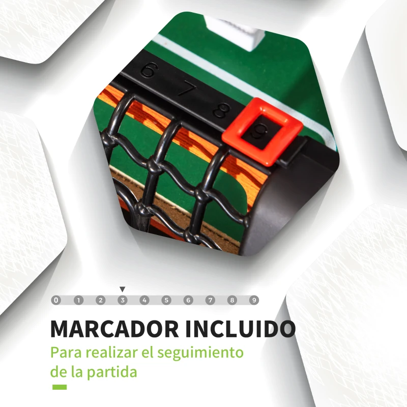 HOMCOM Futbolín con Soporte para Niños de +7 Años con 2 Bolas Marcadores 22 Jugadores para Familias 118x104x69 cm Negro
