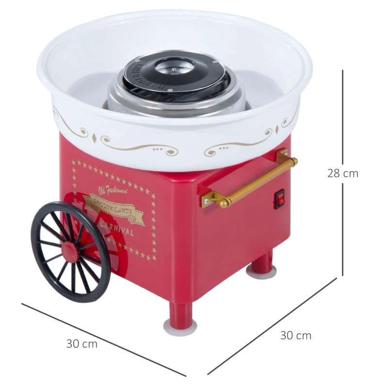 Machine barbe à papa professionnelle Carnaval 450 W rouge - HOMCOM