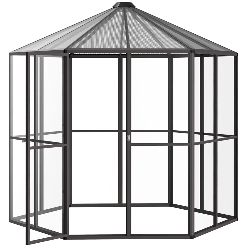 Outsunny Serra da Giardino in Policarbonato e Alluminio, Esagonale, 2.42.4m, Trasparente