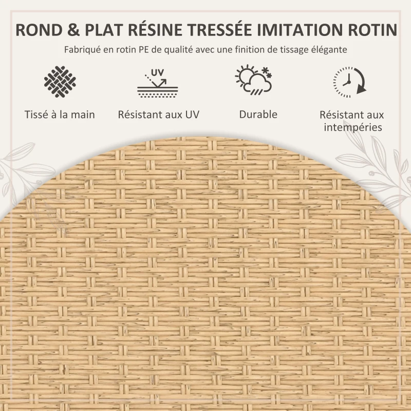 Outsunny Salon de Jardin 6 personnes ensemble de salle à manger en rotin PE - 1 table rectangulaire et 6 chaises avec coussins