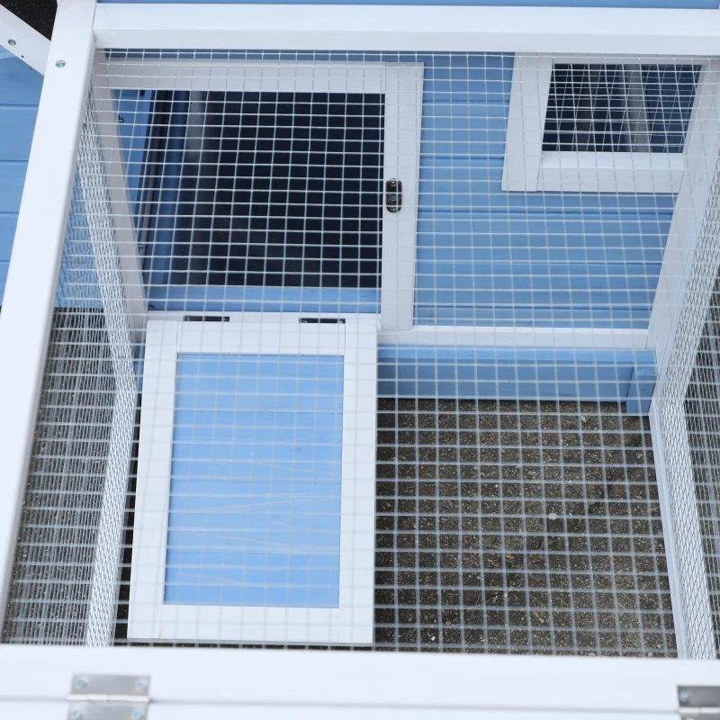 PawHut Gabbia per Galline Ovaiole con Zona Corsa e Vassoio di Nidificazione Rimovibile, Pollaio da Giardino in Legno con Tetto Impermeabile, 180x91x79 cm