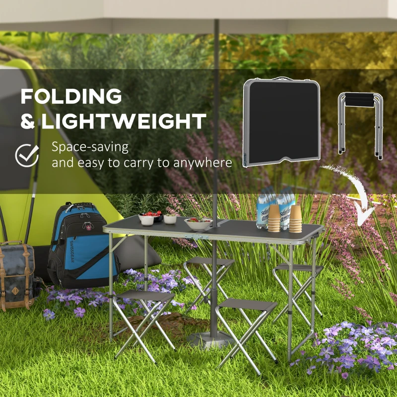 Outsunny Four-Person Foldable Aluminium Picnic Set