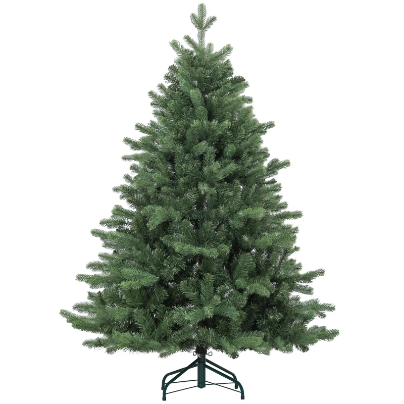 HOMCOM Albero di Natale Artificiale 150 cm con 847 Rami e Base in Metallo Pieghevole, Verde