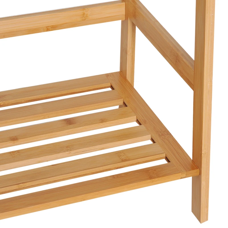 HOMCOM Libreria a 4 Livelli Moderna Scaffale a 4 Ripiani Bagno Cucina Balcone Bambù 48 × 30 × 119cm