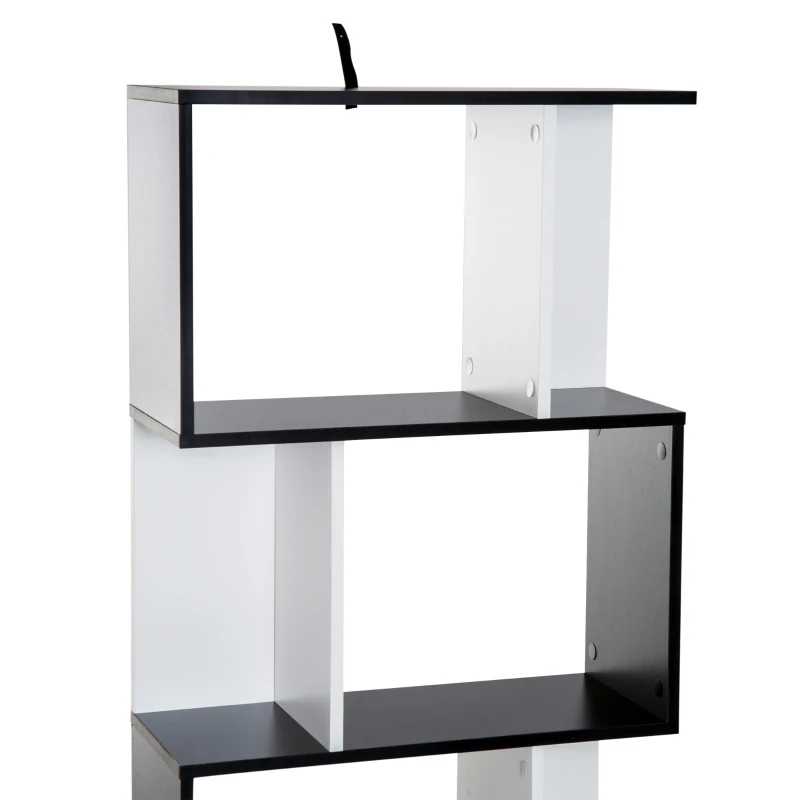 HOMCOM 4-tier Storage Display Shelving Bookcase Unit Divider S Shape design Divider Unit
