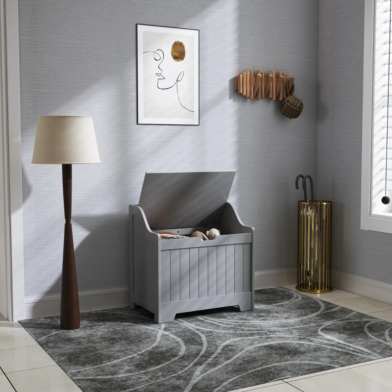 HOMCOM 61L Home Storage Chest - Grey