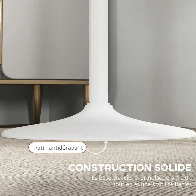 HOMCOM Table de bar ronde table de bistro mange-debout table de cuisine style contemporain plateau peint et cadre en acier