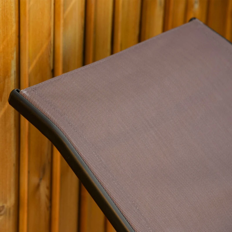 Outsunny Outdoor Folding Sun Lounger, Chaise Lounge Chair, Reclining Garden for Beach, Poolside and Patio, Dark Brown