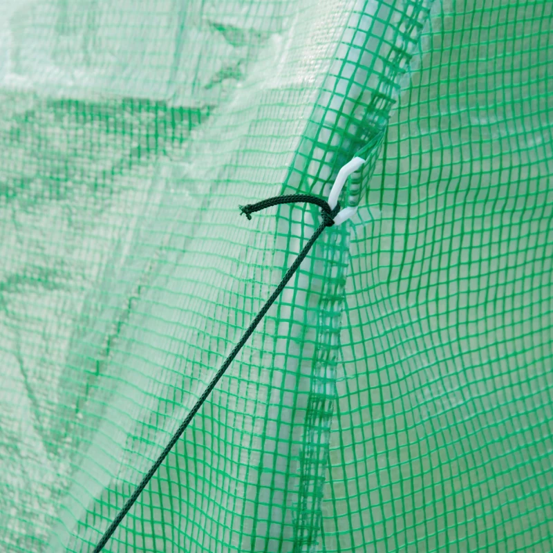 Outsunny Serre de Jardin Tunnel Surface Sol 6 m² 3L x 2l x 2H m châssis Tubulaire renforcé Porte zippée 6 fenêtres enroulables Vert
