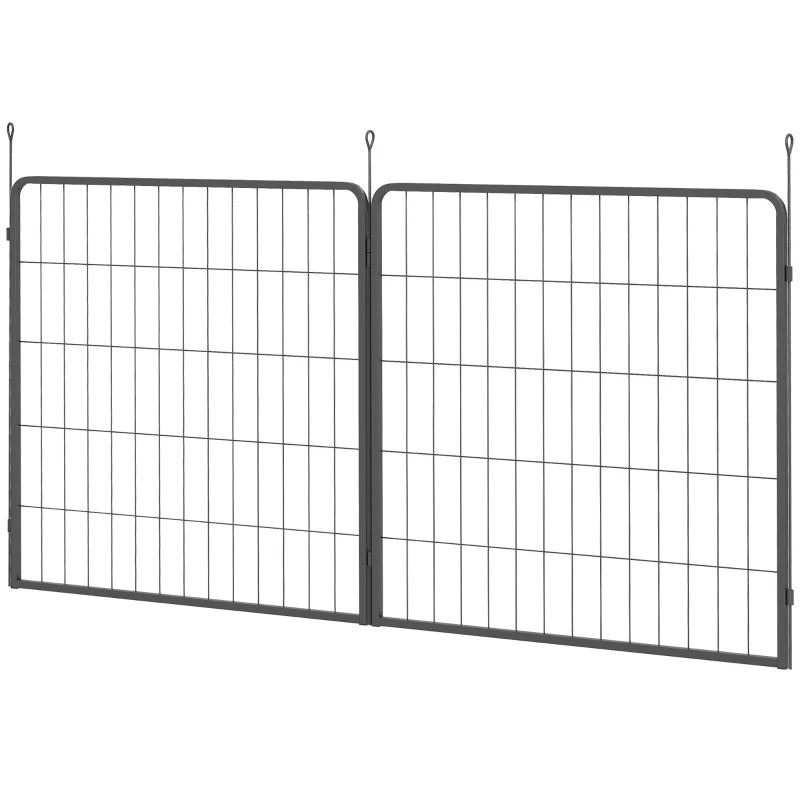 PawHut Two-Piece Dog Pen Expansion Pack for Medium Dogs, 80cm Tall Animal Pen with Three Connecting Stakes