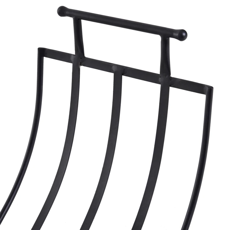 Outsunny Range-bûches rack à bûches design contemporain 60L x 35l x 45H cm pliable métal noir
