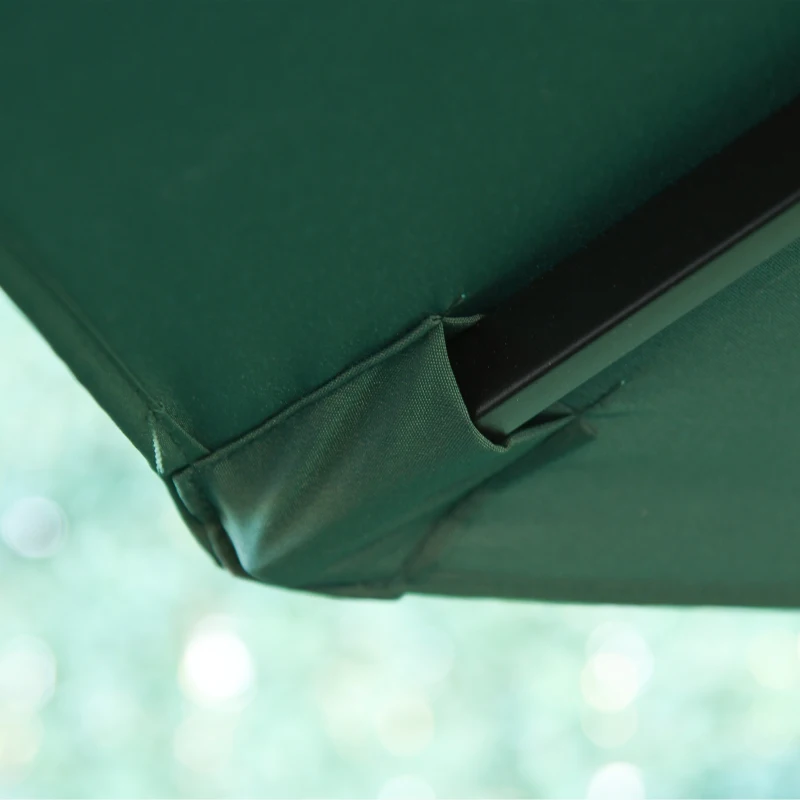Outsunny Parasol déporté octogonal parasol LED inclinable manivelle piètement acier dim. Ø 3 x 2,6H m vert