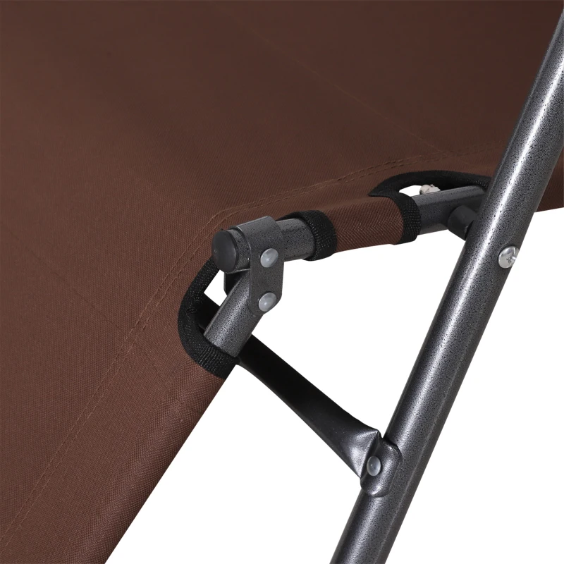 Outsunny Lot de 2 Chaises Longue inclinable transat Bain de Soleil fauteuil relax jardin 2 en 1 Pliant têtière Amovible