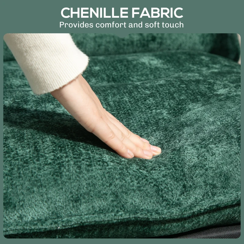 HOMCOM Minimal Padded Accent Chair, with Pockets - Green