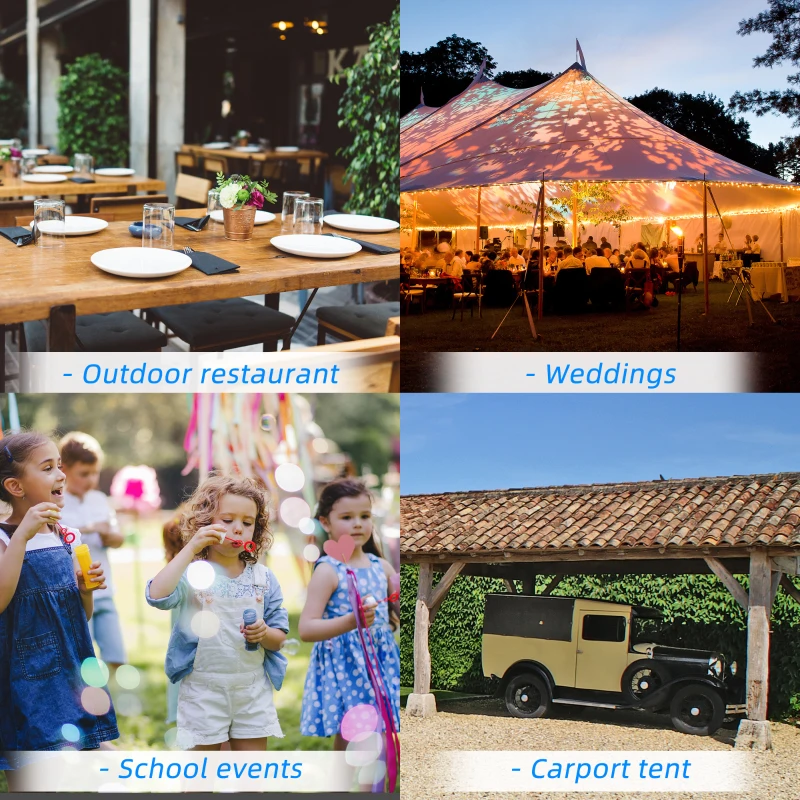 Outsunny 4 x 8 m Marquee Gazebo with Sides, 420g/m² PVC Cover, Heavy Duty Party Tent Canopy & Carport Shelter for Outdoor Event, Wedding, Dark Grey