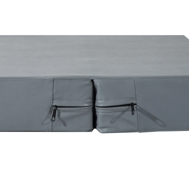 PawHut Scaletta per Cani Materassino 2 in 1 in PU e Gommapiuma 45x39x20cm Grigio