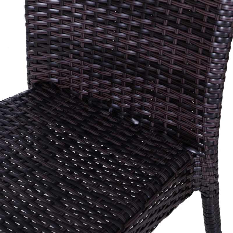 Outsunny 7 pz Set da Pranzo da Giardino Tavolo da Esterno con 6 Sedie, Mobili da Giardino in Rattan PE e Acciaio con Cuscini Lavabili, Marrone e Crema