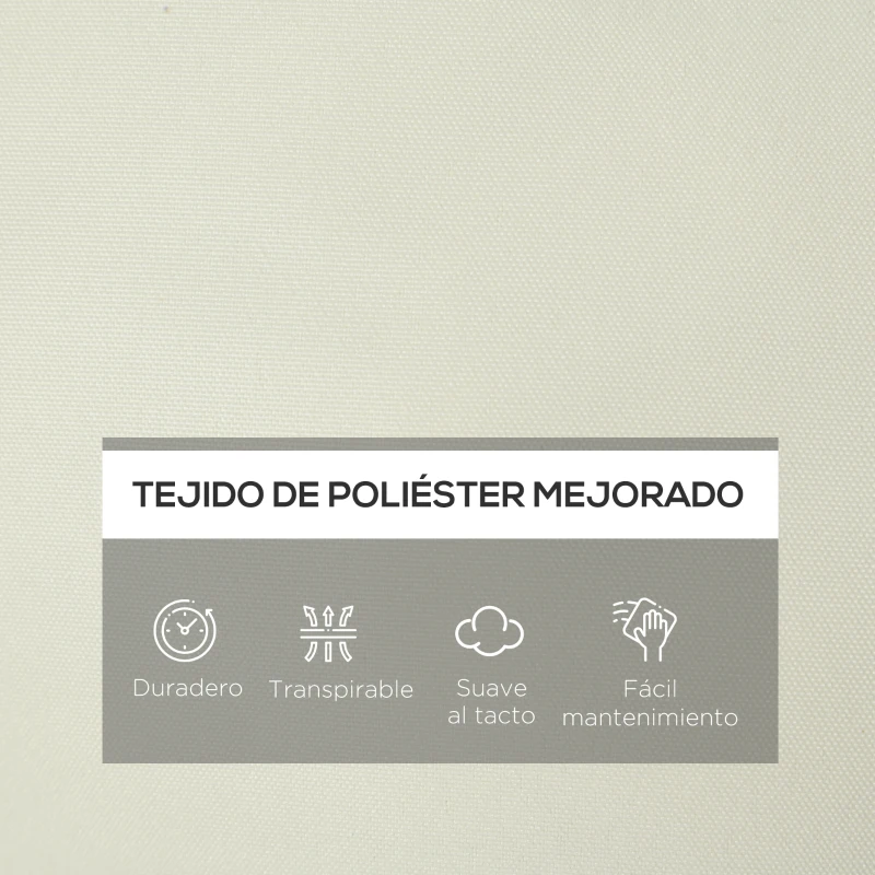 Outsunny Cojín para Tumbona de 1 Plaza 200x60x13 cm Cojín Rectangular de Algodón para Tumbonas Cojín de Asiento y Respaldo Crema