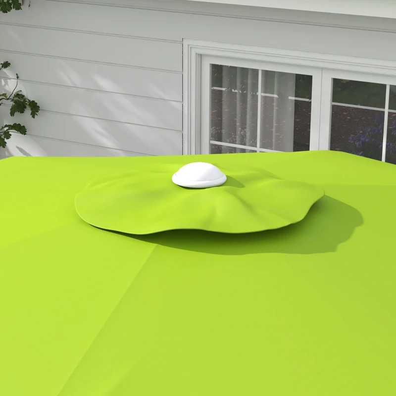 Outsunny Parasol de jardin extérieur octogonal Ø3 m 2 hauteurs réglables toile polyester haute densité 180 g/m² vert